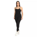 Macacão Longo Canelado Alcinha Feminino Roupa Academia Fitness Esportivo