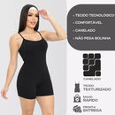 Macaquinho Longo Canelado Alcinha Feminino Roupa Academia Fitness Esportivo