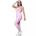 Macacão Longo Com faixa Academia Feminino Suplex Roupa Macaquinho Fitness Treino Confortável Zero Transparência