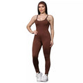 Macacão Longo Com faixa Academia Feminino Suplex Roupa Macaquinho Fitness Treino Confortável Zero Transparência