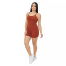 Macaquinho Longo Canelado Alcinha Feminino Roupa Academia Fitness Esportivo