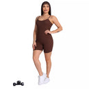 Macaquinho Com Faixa Academia Feminino Suplex Roupa Macacão Fitness Treino Esporte Confortável Zero Transparência