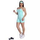 Macaquinho Com Faixa Academia Feminino Suplex Roupa Macacão Fitness Treino Esporte Confortável Zero Transparência